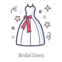 Braut- oder Hochzeitskleid vektor