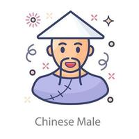 chinesischer männlicher avatar vektor