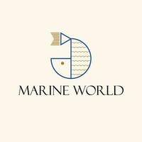 Marine Welt Vektor Logo Design. abstrakt geometrisch Fisch Logotyp. kreativ Logo Vorlage.