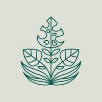 abstrakt Monstera Blatt Vektor Illustration. tropisch Natur Symbol Design.