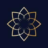 abstact geometrisch Lotus Blume Gold Symbol Design. Blumen- Schönheit Industrie Logo Design. vektor