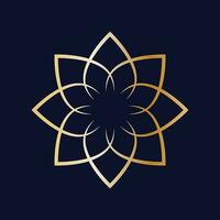 abstact geometrisk lotus blomma guld ikon design. blommig skönhet industri logotyp design. vektor