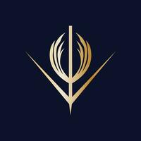 abstrakt Vektor Logo Design. Luxus Gold Symbol Vorlage.