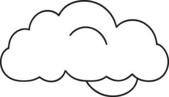 Wolke Symbol Gliederung Zeichen Wolken zeichnen schwarz Linie Symbol Grafik Design Wetter Prognose Gekritzel Stil Vektor Illustration