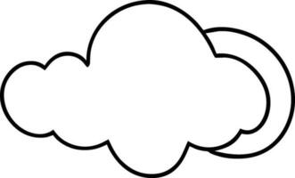 Wolke Symbol Gliederung Zeichen Wolken zeichnen schwarz Linie Symbol Grafik Design Wetter Prognose Gekritzel Stil Vektor Illustration