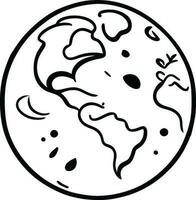 Öko Erde Planet Symbol Gekritzel schwarz Kreis von Globus Welt Umgebung Tag Hand zeichnen Gliederung Logo Konzept Vektor Illustration