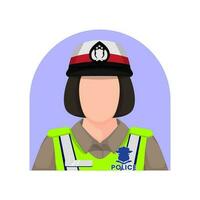 Polizei Frau Karikatur und Polizei Symbol. Illustration Vektor Design