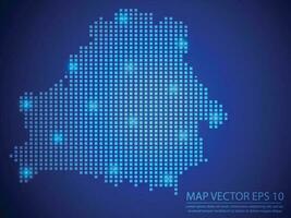 Platz Punkt Karte Blau Farbe, Weißrussland Karte mit Licht auf Blau Hintergrund vektor