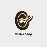 kaffe råna design logotyp vektor