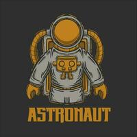 astronaut hand dragen illustration vektor, vektor astronaut årgång illustration för kläder