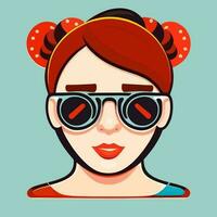 süß Frau tragen Sonnenbrille, hell Sommer- Vektor Illustration.