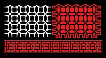 dekorativ vägg paneler uppsättning Jali design cnc mönster, laser skärande mönster, router skärande. vektor