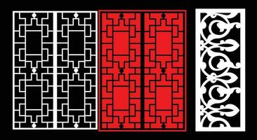 dekorativ Mauer Paneele einstellen jali Design cnc Muster, Laser- Schneiden Muster, Router CNC-Schneiden. vektor