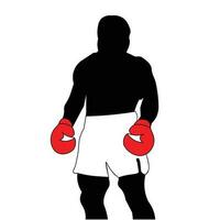3d Logo Design Vektor Illustration. Boxen Athlet posieren mit Silhouette Stil. geeignet zum Boxen Sport Logo, Symbol, Poster, Förderung, T-Shirt Design, Aufkleber, Konzept.