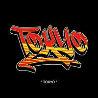 tokyo text slogan streetwear med urban graffiti stil gata konst vektor logotyp ikon illustration design för mode grafisk tshirt och affisch skriva ut