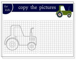 Kopieren ein Bild, ein lehrreich Spiel zum Kinder, ein Karikatur Auto, ein Cabriolet. Vektor Illustration auf ein Weiß Hintergrund