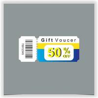 Geschenk Gutschein Vorlage isoliert auf grau Hintergrund Rabatt Coupon 50 aus Beförderung Verkauf Prämie Illustration Vorlage Vektor eps 10