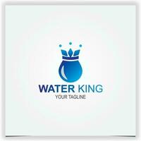 kung blå vatten logotyp premie elegant mall vektor eps 10