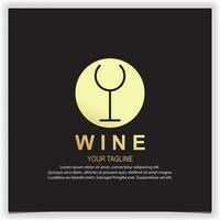 Weinglas Luxus Gold Kelch Wein trinken Glas Silhouette Logo Design kreativ Prämie elegant Vorlage Vektor eps 10