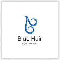 Blau Haar Logo Prämie elegant Vorlage Vektor eps 10