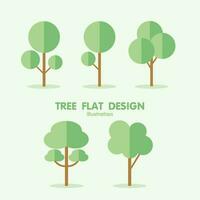 träd växt illustration, platt design, och minimal stil vektor