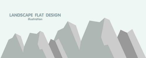 berg kulle landskap illustration i platt och minimal design vektor