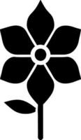 svart blomma ikon vektor
