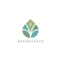 grön hus logotyp design aning premie vektor