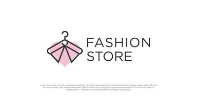 Mode Geschäft Logo Vektor mit Liebe und Linie Kunst Konzept