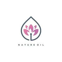 Schönheit Logo Design Sammlung mit kreativ Blume und Öl Konzept vektor