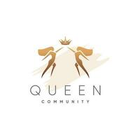 Königin Schönheit Logo Design Konzept Idee vektor