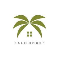 Palme Haus Logo Design Vektor Symbol mit kreativ Idee