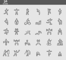 vektor linje ikoner av övning för hälsa
