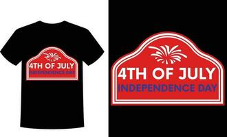 4:e av juli oberoende dag t-shirt vektor