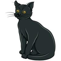 svart katt tecknad serie vektor design