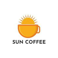 Kaffee Tasse mit Sonne Logo Design kreativ vektor