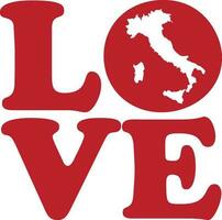 Liebe Italien rot Gliederung Silhouette isoliert Vektor Grafik