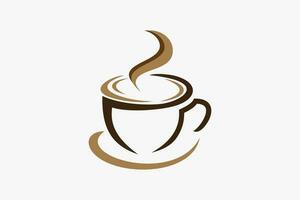 Kaffee Tasse Logo Design Vektor Vorlage, heiß Getränke Kaffee Logo Konzept Symbol.