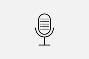 podcast mic med notera lista logotyp ikon design vektor illustration. utsända logotyp studio mall.