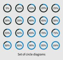 uppsättning av cirkel diagram för infographics stock illustration vektor