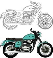 Motorrad Vektor Linie Kunst Illustration