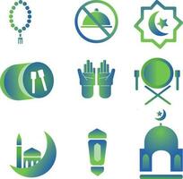 ramadan arabiska islamiska firande ikonen siluett stilikon vektor