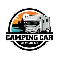 rv Camping Auto Illustration Logo Vektor Bild