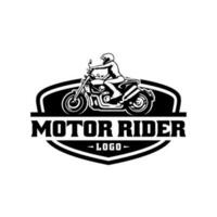 Biker Reiten Motorrad Illustration Logo Vektor isoliert