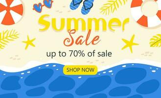 Sommer- Verkauf Vektor Banner Hintergrund mit Sommer- Element. Vektor Illustration