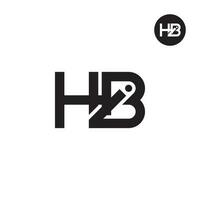 brev hbi monogram logotyp design lutande vektor