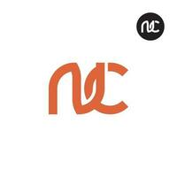 brev nc monogram logotyp design vektor