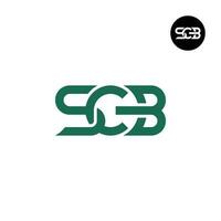 Brief scb Monogramm Logo Design vektor