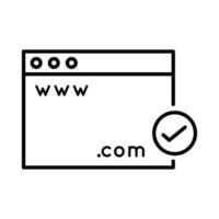 Webseitenvorlage mit Www-Linienstilsymbol vektor
