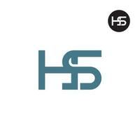 brev hs monogram logotyp design vektor